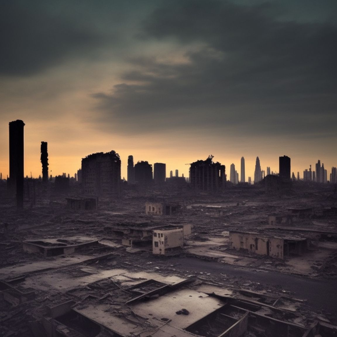 MrHmuriy: Desolate metropolis at dusk.