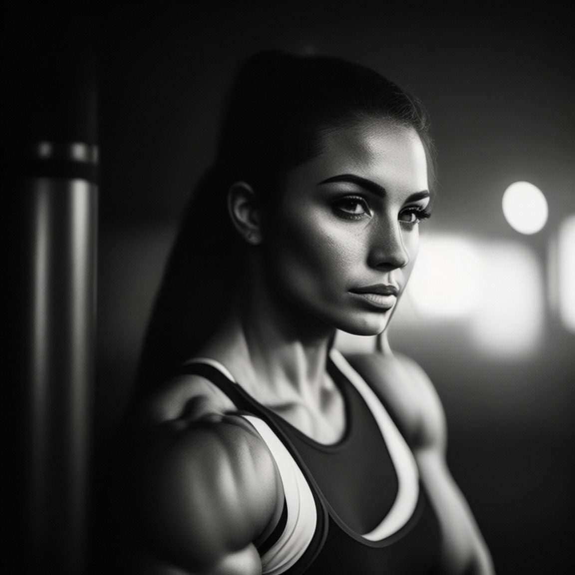  wild-eel897: bodybuilding girl, outside gym, selfie style