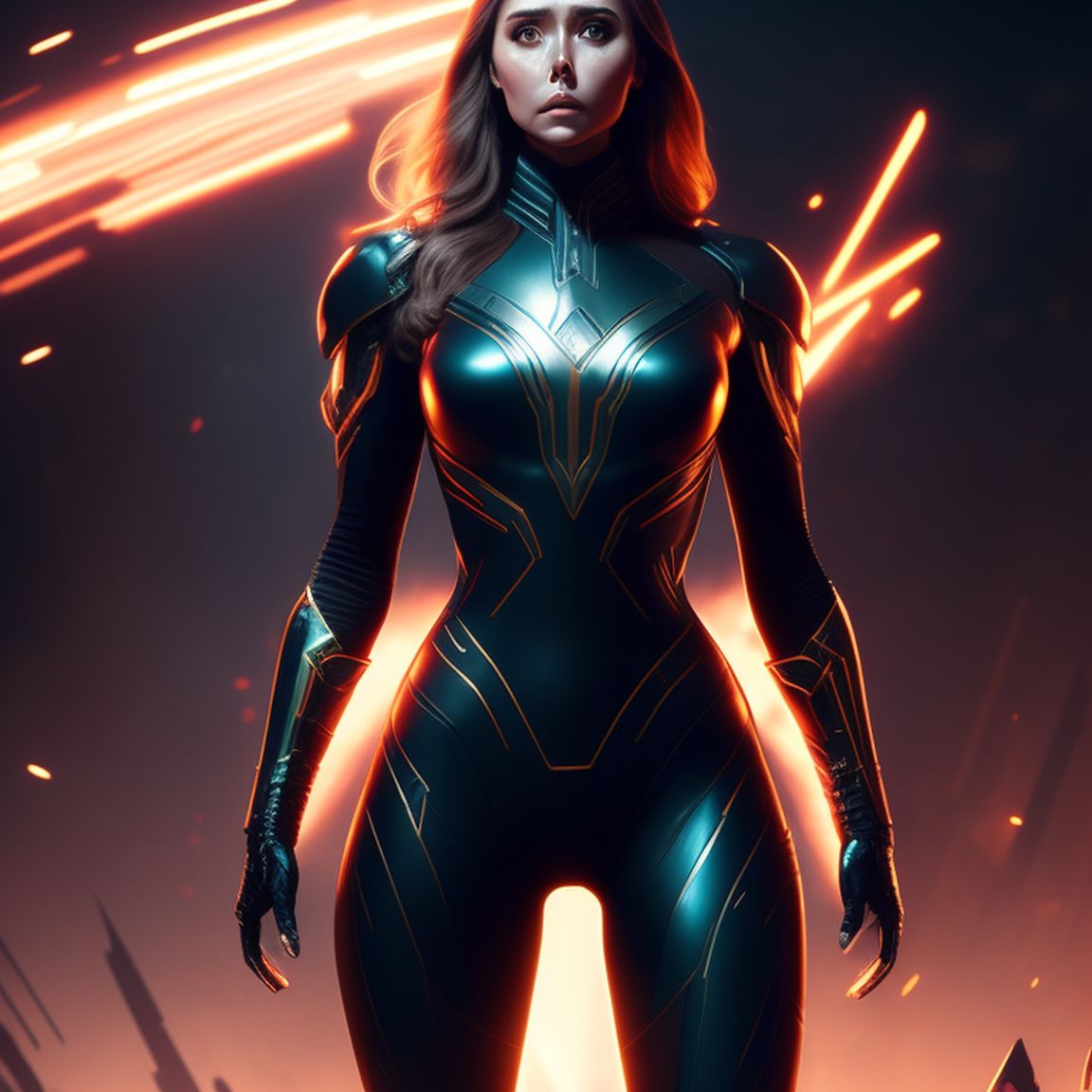 bravesnail802 catsuit leotard elizabeth olsen superheroine