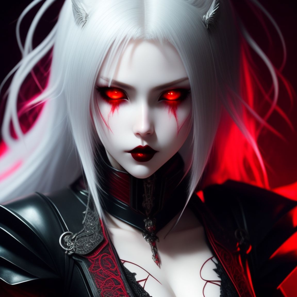 anime vampire girl with red eyes