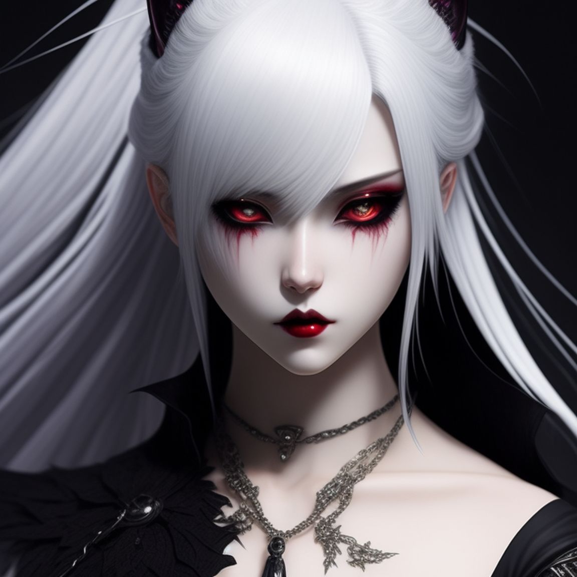 anime vampire girl with white hair