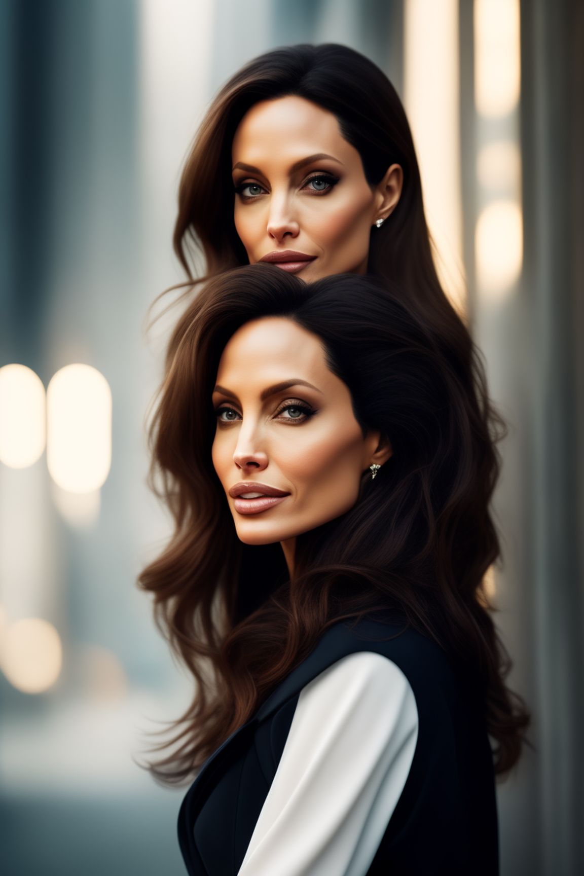 Anjelina Jolie wearing the cloths of spiderman, Cinematic, Photography, Sharp, Hasselblad, Dramatic Lighting, Depth of field, Medium shot, Soft color palette, 80mm, Incredibly high detailed, Lightroom gallery