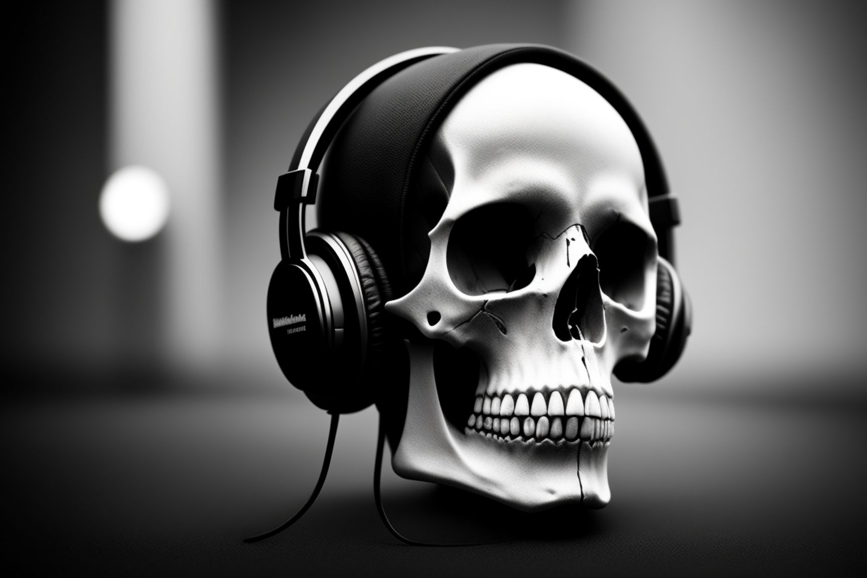 late-goshawk947: a skull with headphones, graphic design logo, black ...
