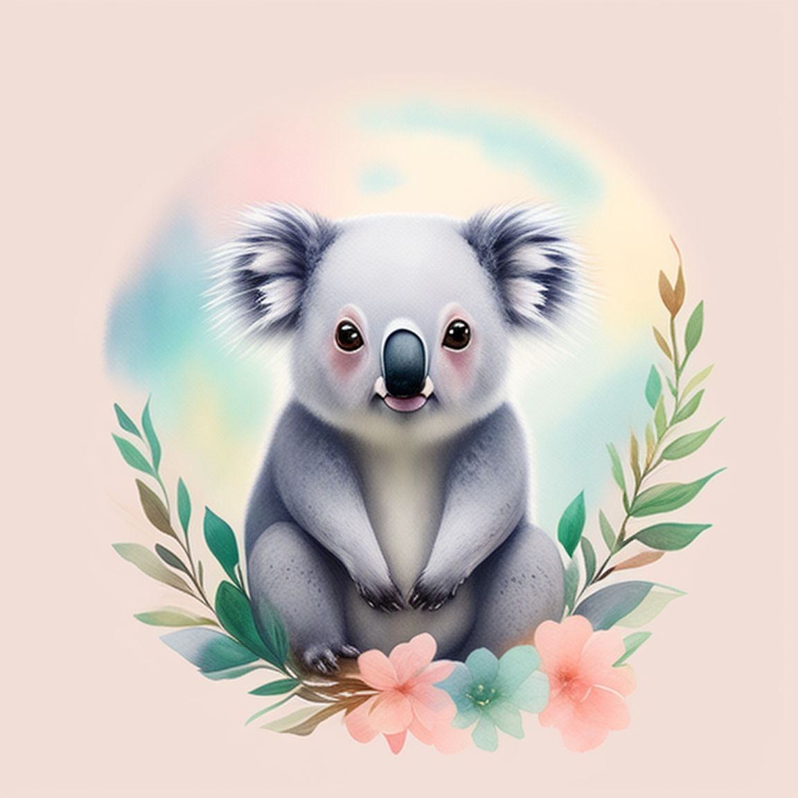 Illustration Koala watercolor illustration, soft colors