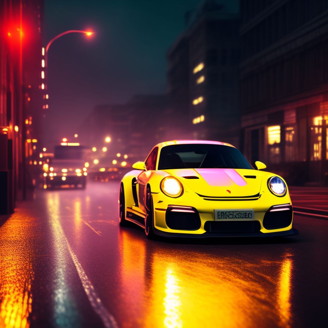 Premium AI Image  Porsche 911 GT3 RS night shot