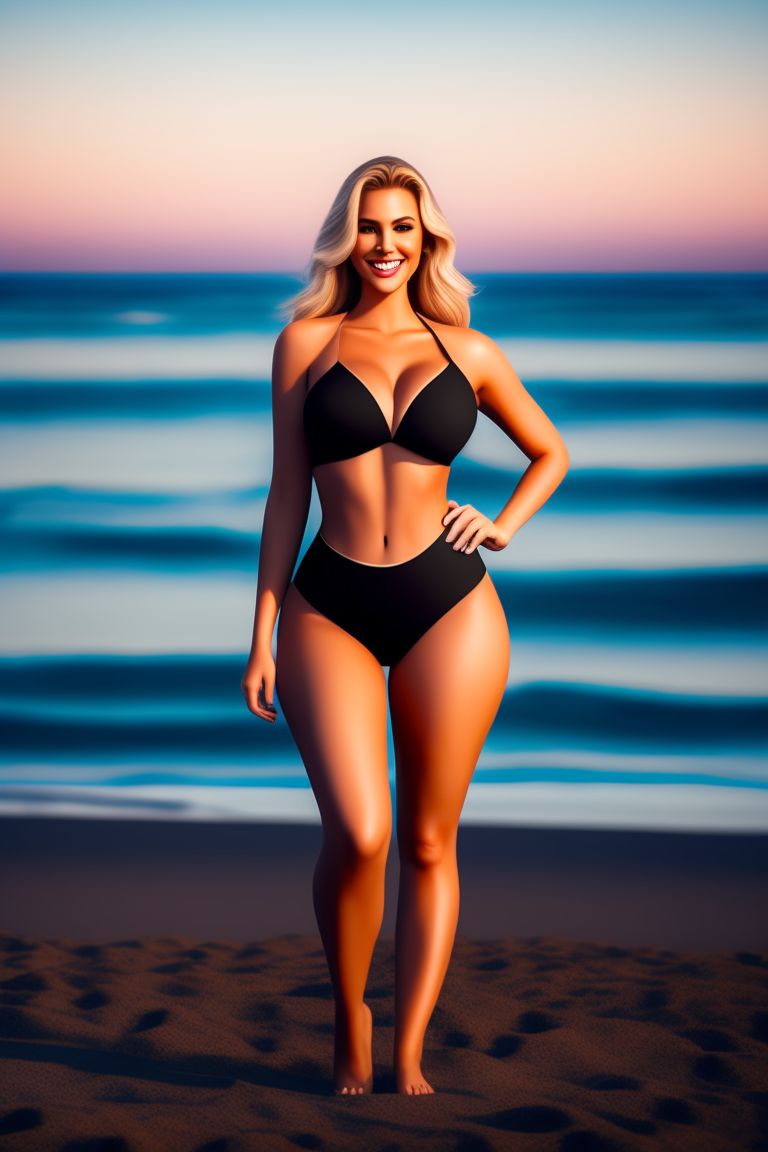 decent snake517 Tall young blonde in a black bikini. Hourglass