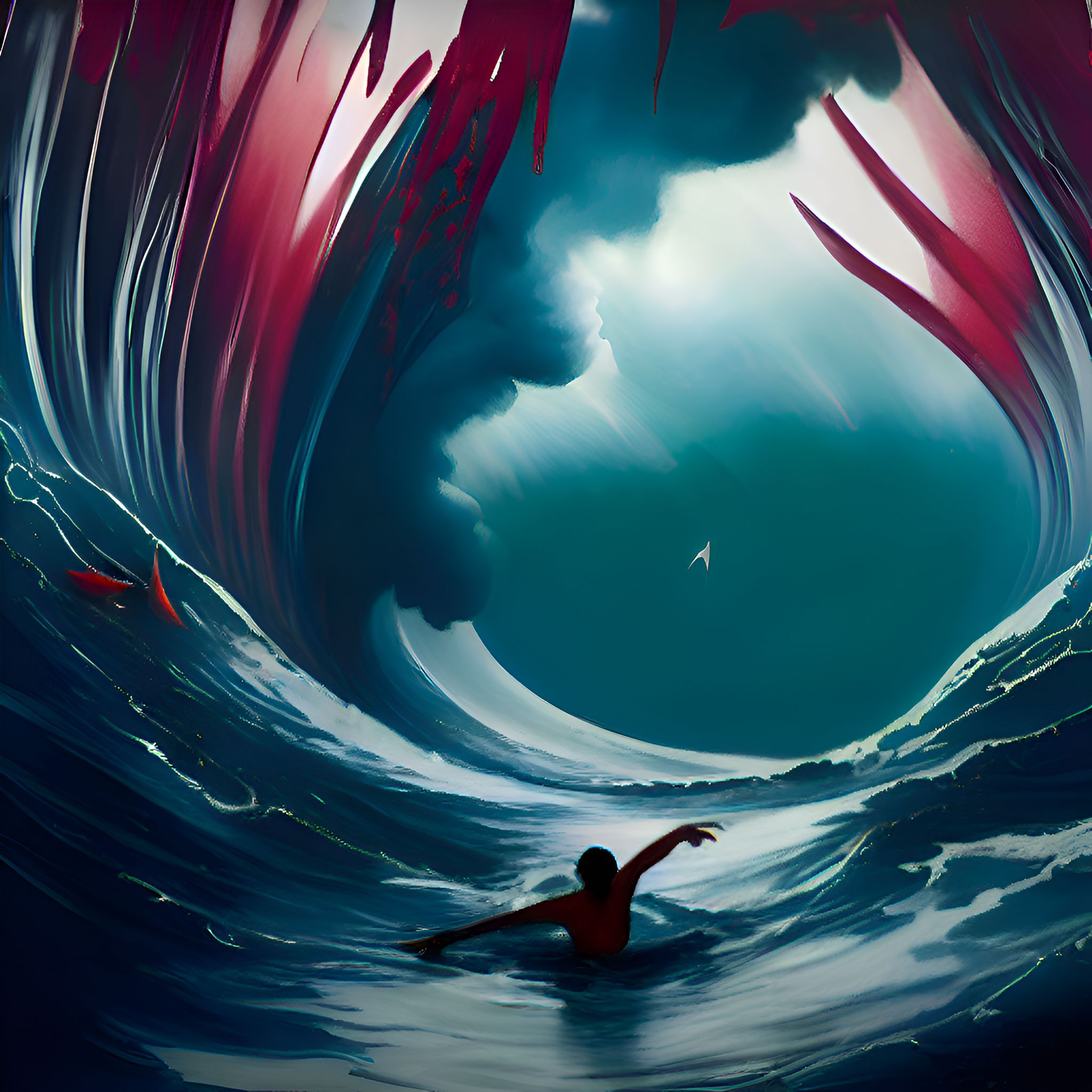amazing-cod738: An image of a surfer standing in front of a gray, icy ...