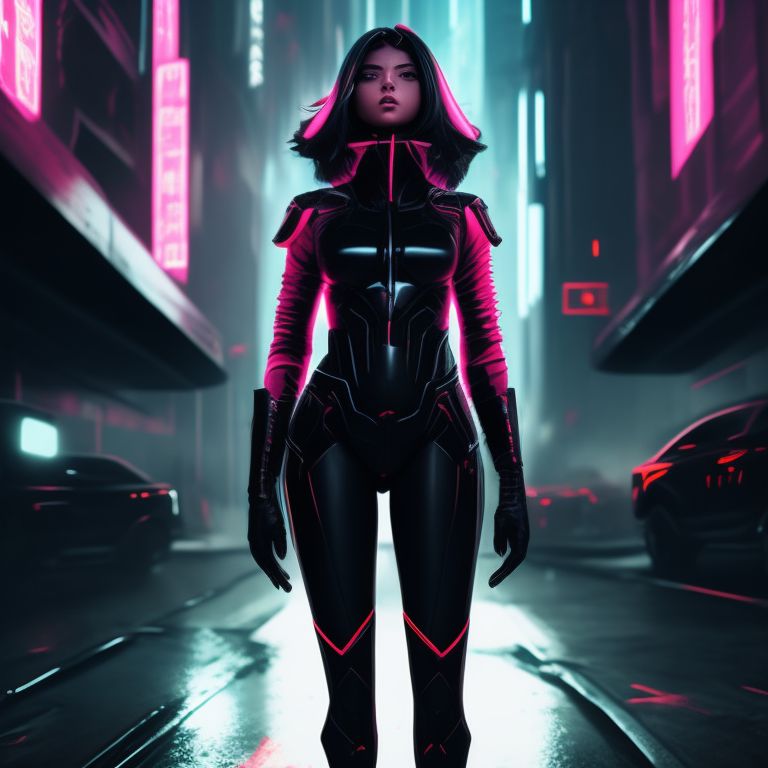 cyberpunk futuristic sci-fi girl world