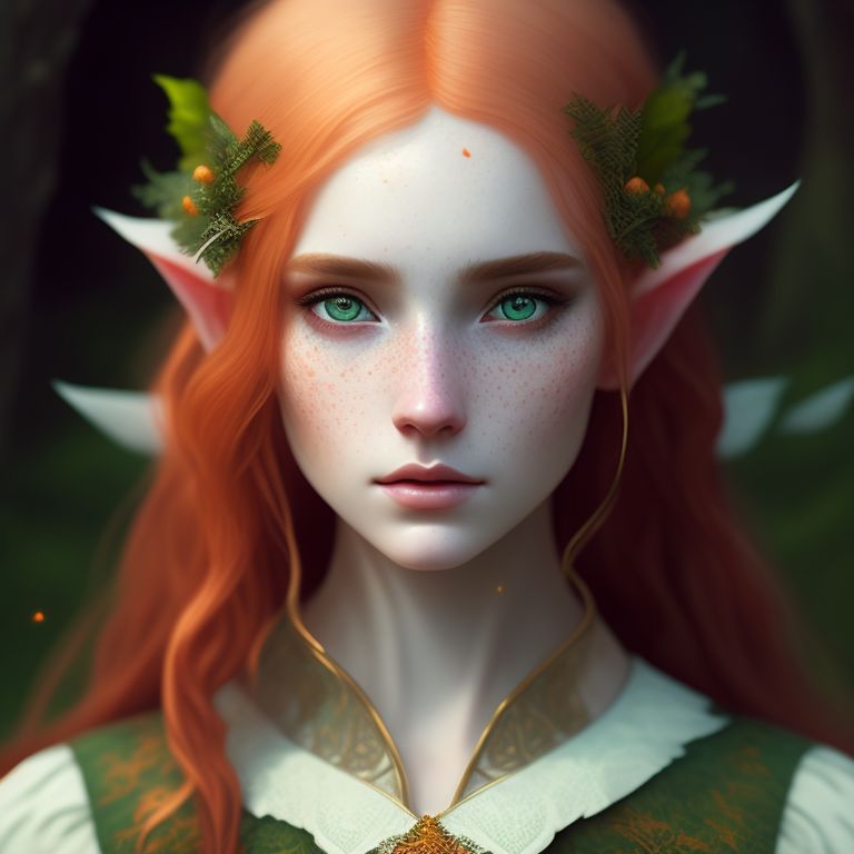 Enchantress: Freckles, young adult, elf, woman, stunning, attractive ...