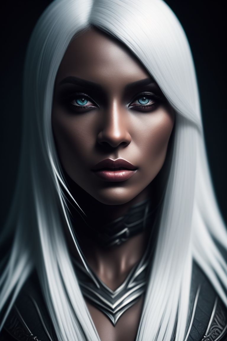 unlined-gull878: Drow assassin white hair