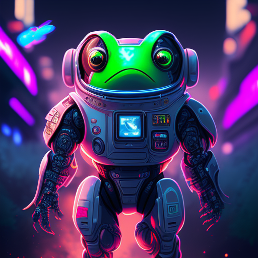 alb-hedgehog767: cyberpunk cowboy robot frog playing games full body ...