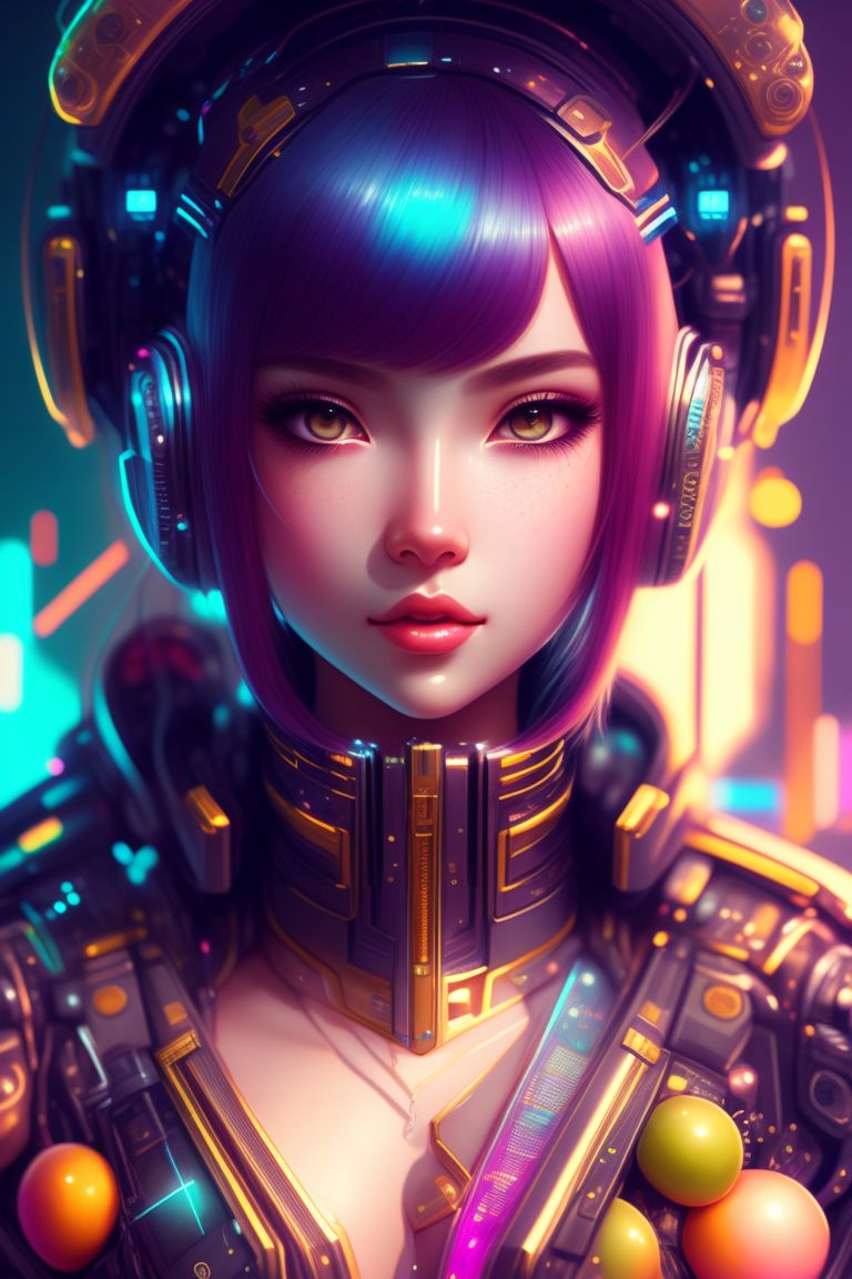 CADMUS: a portrait of a Cute girl, futuristic cyber punk, close up, A ...