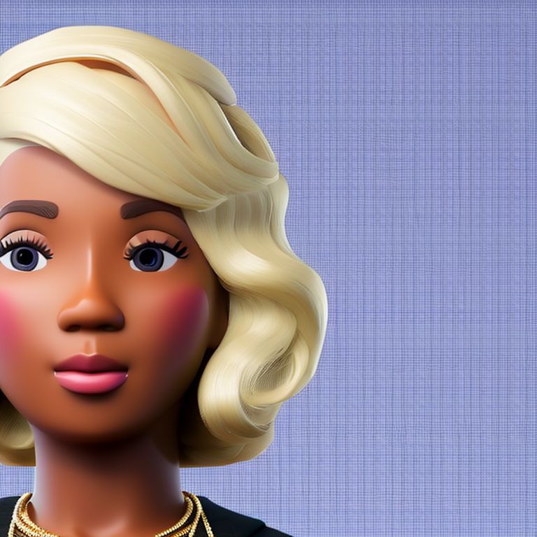 Short Two-Tone Cyber Girl Hair in Black & Blonde's Code & Price - RblxTrade