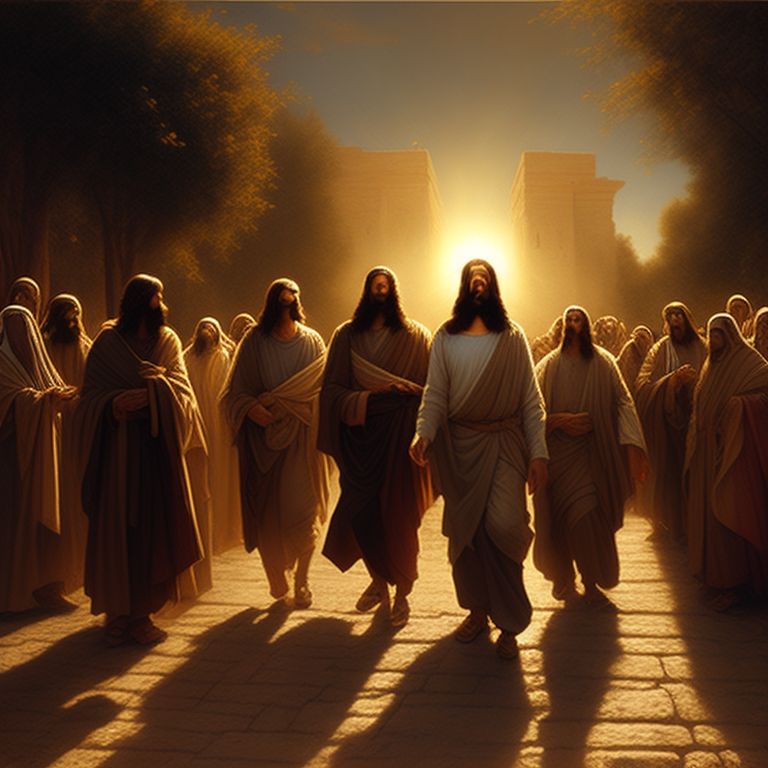 jesus walking with disciples