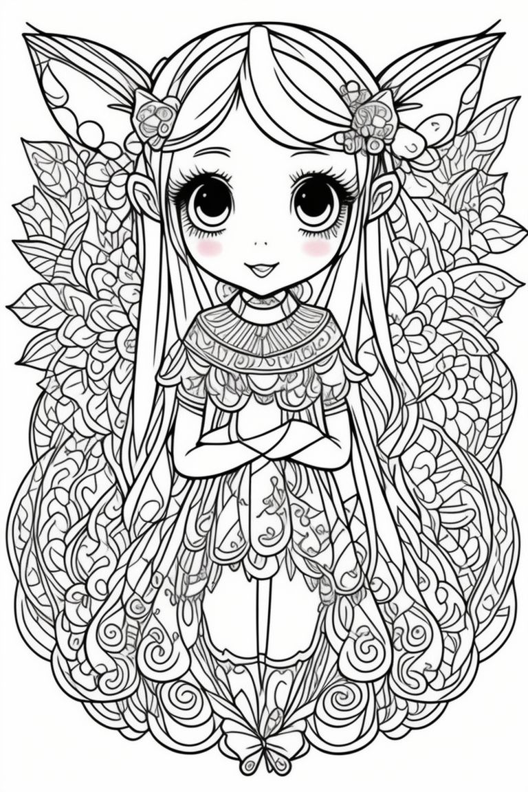 cute anime animals coloring pages