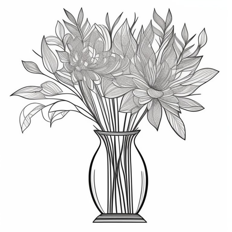 AndreaMarques: flowers and leaves inside the clear vase Simple art ...