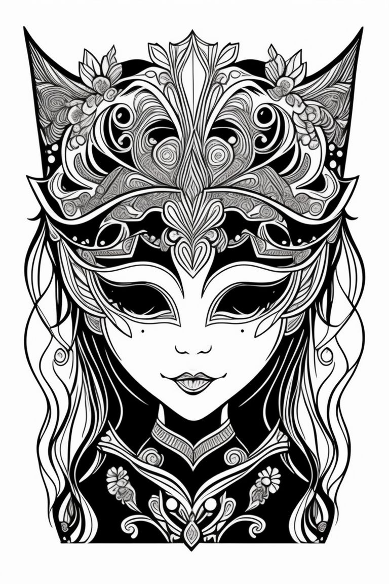Masquerade Ball Coloring Pages