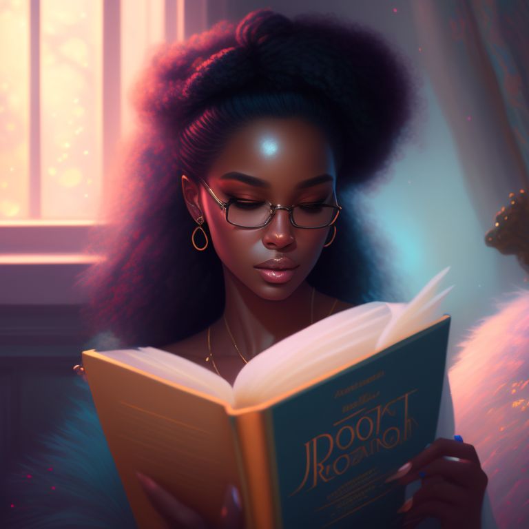 black girl reading a book