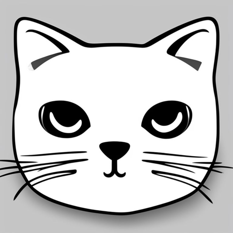 cat face outline clip art