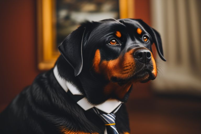 lanky-crane500: rottweiler with tie