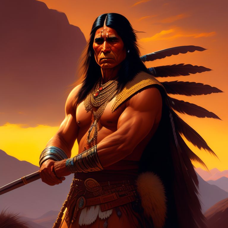 american indian warrior concept art