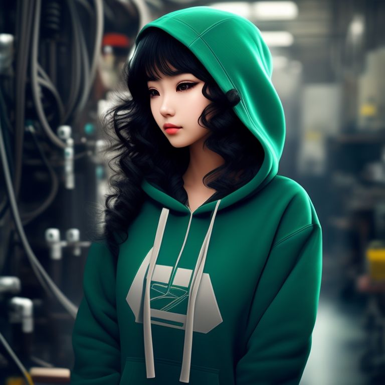 Green best sale hoodie anime