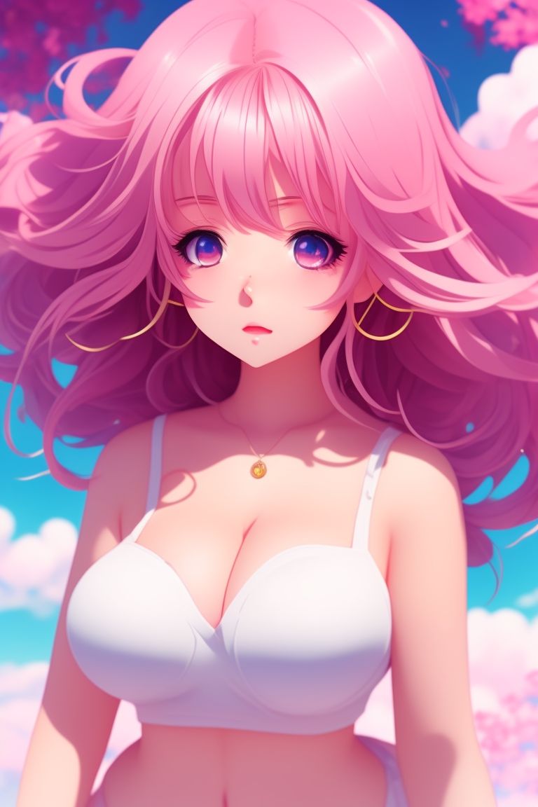 Anime Hip-Length Pink Hair