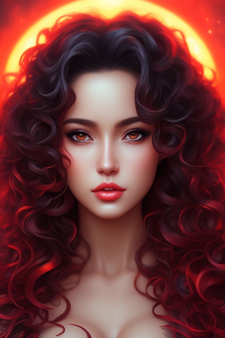 Suzany Anime Style Close Up Artwork Of A Beautiful Spanish Woman With Curly Hair Vibrant Eyes 2731