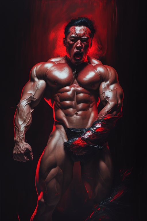 azaze.lA.I.art: japanese muscle men, full body , massive erection and ...