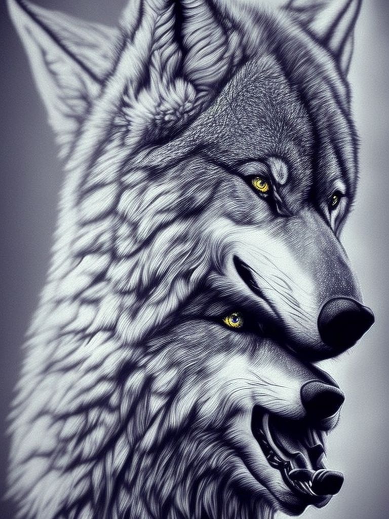 Black Wolf Blue Eyes Drawing