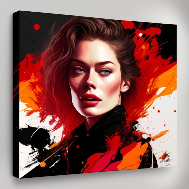 Vector illustration, Minimalistic, Digital illustration, painting of a actress alyssa sutherland with  by Sam Spratt, medibang, swirling paint colors, red-yellow colors, style of aenami alena, black and white painting,  warm color to move,  cracked paint, in red paint (((cozy art))), T-shirt design, Dramatic Lighting, Trending on Artstation, Award winning, Icon, Highly detailed