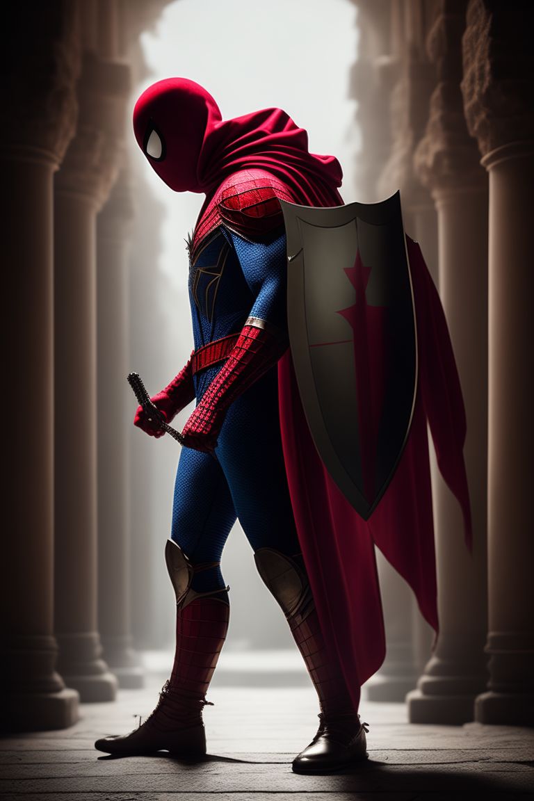 putrid-heron505: An action scene of spiderman as a Knights Templar in The  Crusades war full attribute. The Poor Fellow-Soldiers of Christ and of the  Temple of Solomon, the Knights Templar, was a