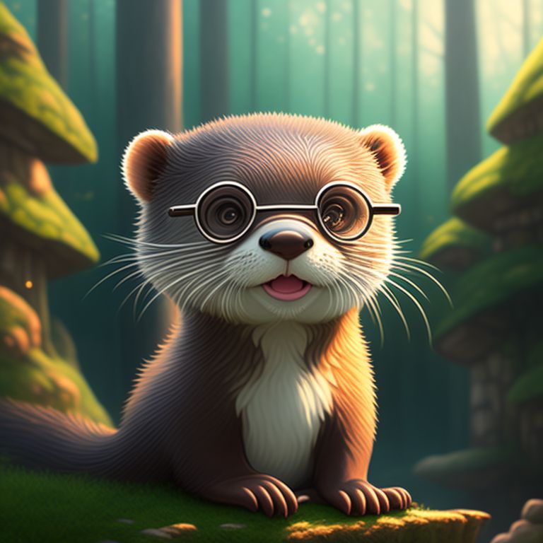 blaring-boar611: cute otter in glasses
