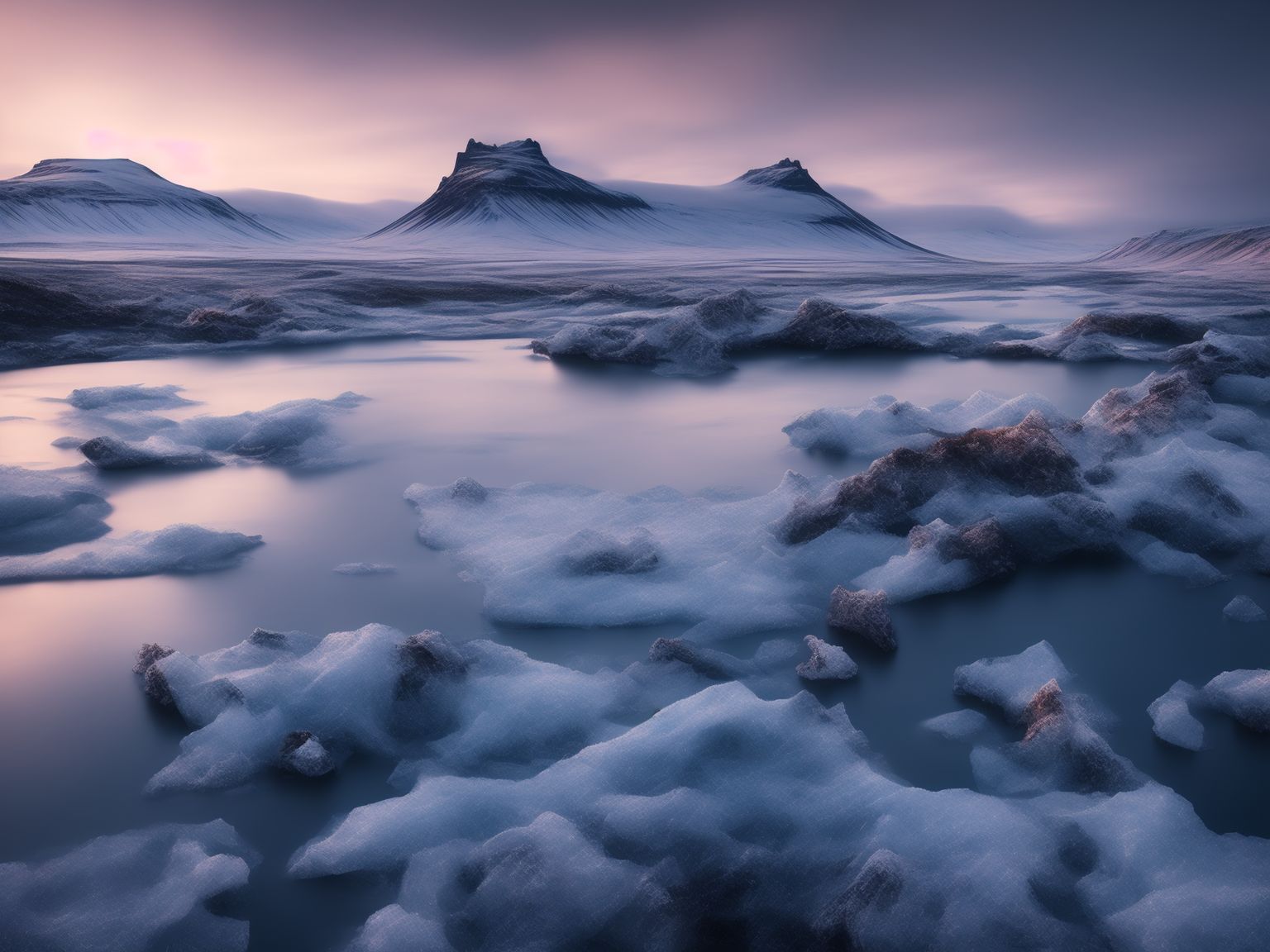 Worldly-crow60: Epic Landscape, Early Morning Imaginary Iceland In Winter