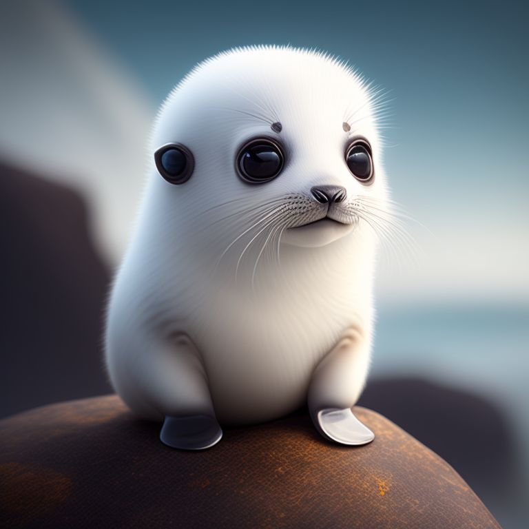 chibi white seal