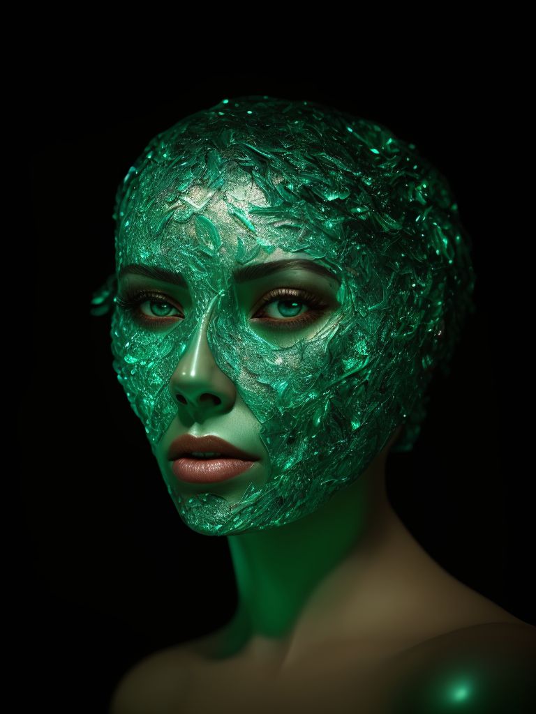 realism woman's face in a transparent mask made of melted plastic in the form of aster petals, sharp edges, gloss, light reflection, futurism, fashion photography for a glossy magazine, f2.8, cinematic realism, volumetric lighting, soft shadows, unreal engine, professional photography, realism, superfine detail, realistic hair, realistic skin, Lightning, moonlight, apple orchard, purple, black, Green, red, Blue, White, Fog, lighting strike in background, Creepy, Scary, Terrifying, morbid, horrific, horrifying, Grotesque, disgusting, Disturbing, disfigured, Haunting, Evil, menacing, Fine details, Intricate details, Studio photo, Rich color, Sensual, Fantasy, Photorealistic, Ultra detailed, Vibrant lighting, Realistic textures, Hyperrealistic, Shine