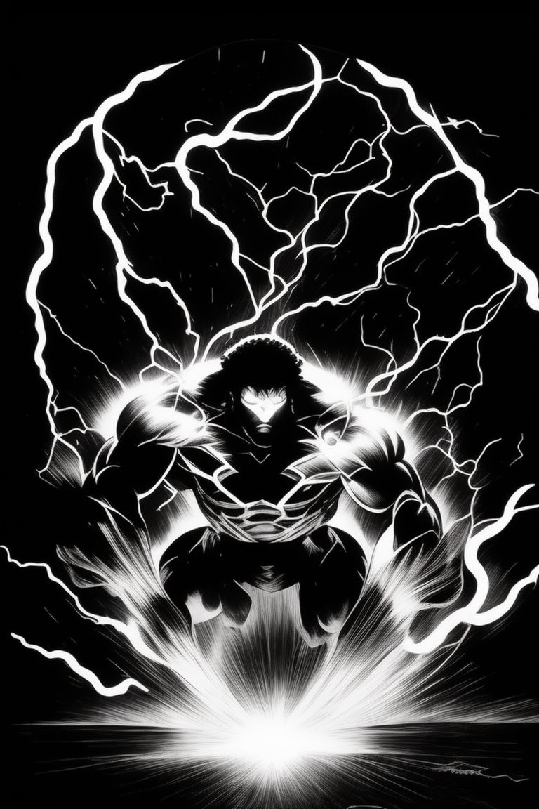 Coelllho zeus, lightning in the eyes, epic image, lightning in the