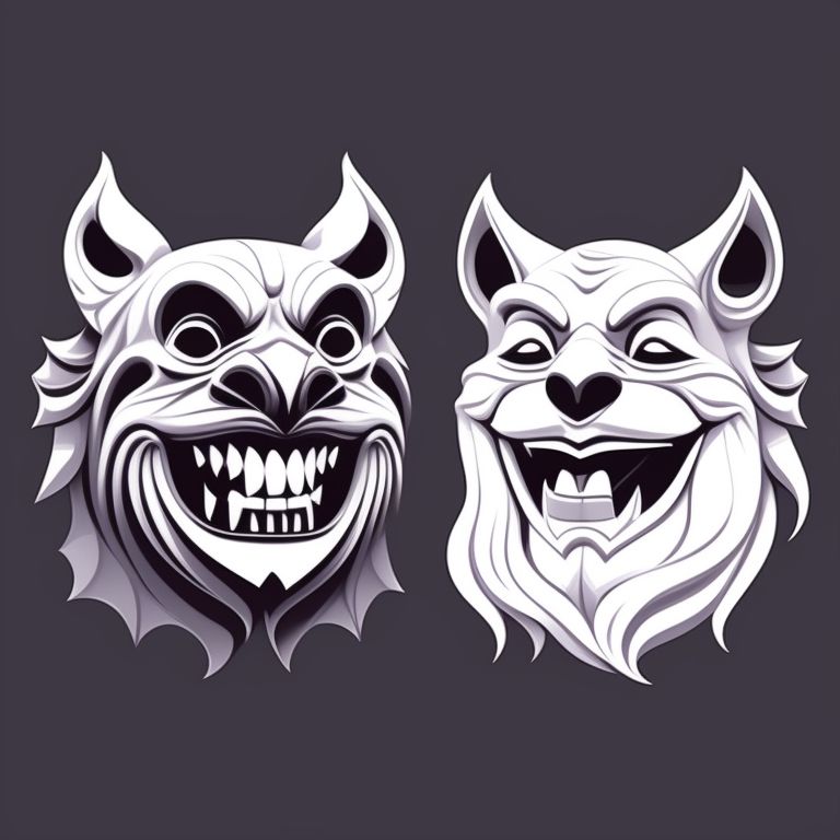 scaly-grouse824: 2 masks Gargoyles: A laughing and a sad mask ...