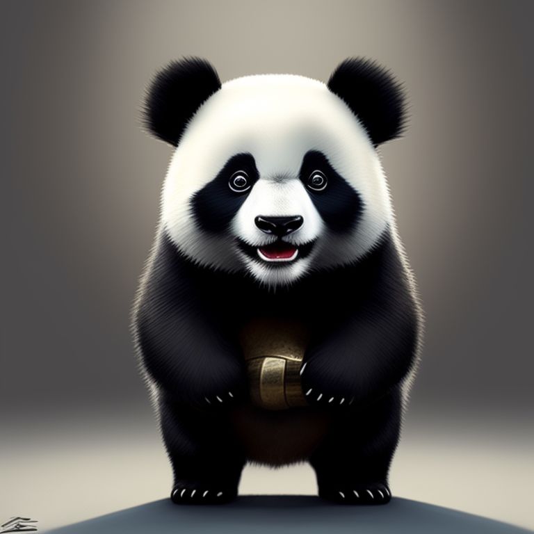 playful-ram701: Create me a panda lifting weight. Make it cute and ...