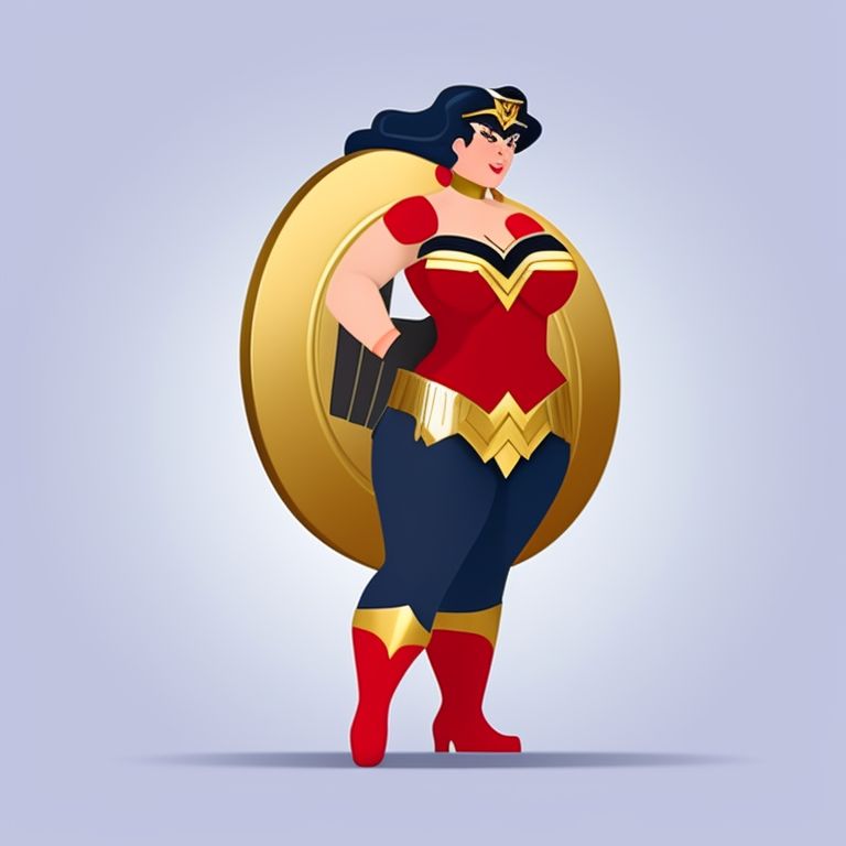 dull-rat797: Vector - Illustration of a fat 3D animated woman dressed as Wonder  Woman and her shield in a Pixar style, with smooth textures and fluid  movements, white background