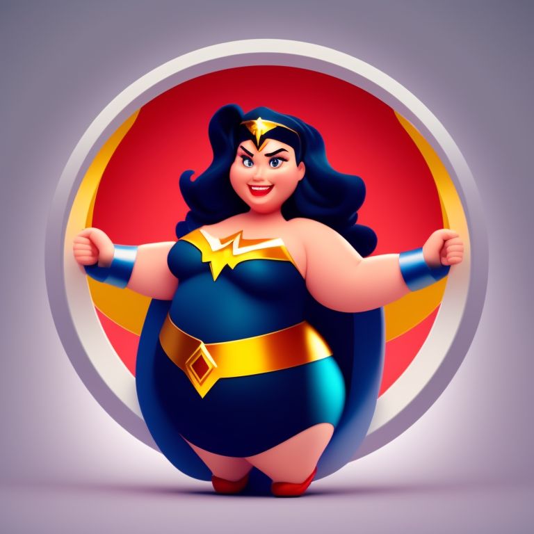 dull-rat797: Vector - Illustration of a fat 3D animated woman dressed as Wonder  Woman and her shield in a Pixar style, with smooth textures and fluid  movements, white background