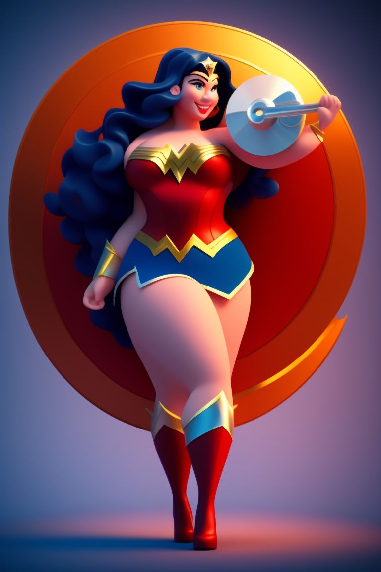 Wonder Woman, 3D, Cartoon, Sexy 