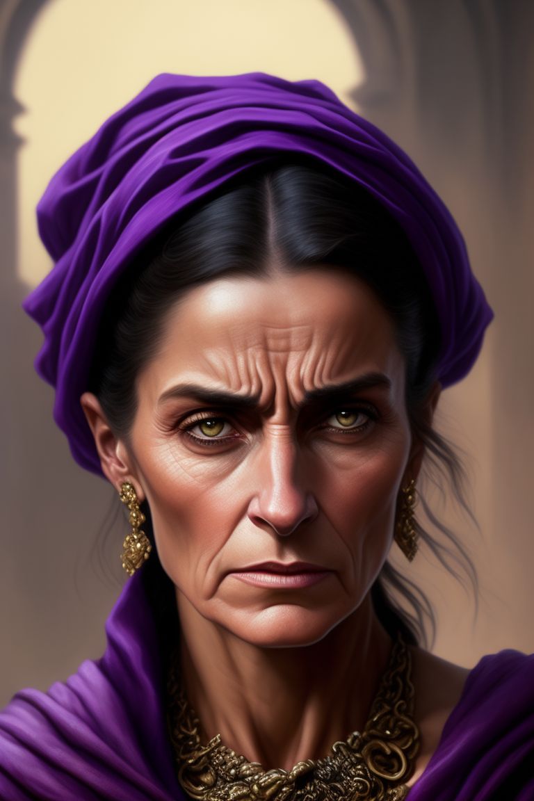 miquaight angry french woman, brown eyes, peasant, poor, poverty