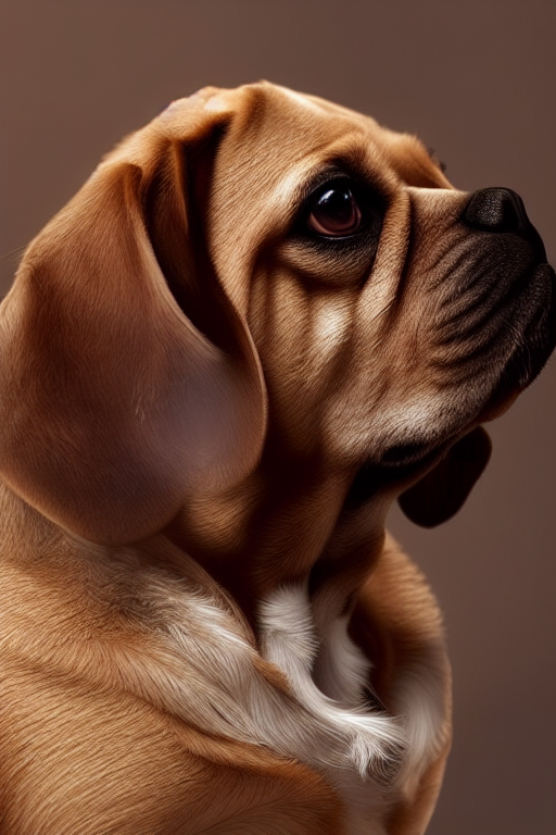 impure-deer189: a puggle dog 3 years old happy dog brown on ears stocky