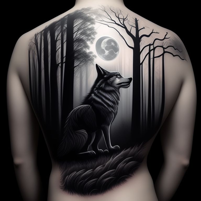 black wolf tattoo