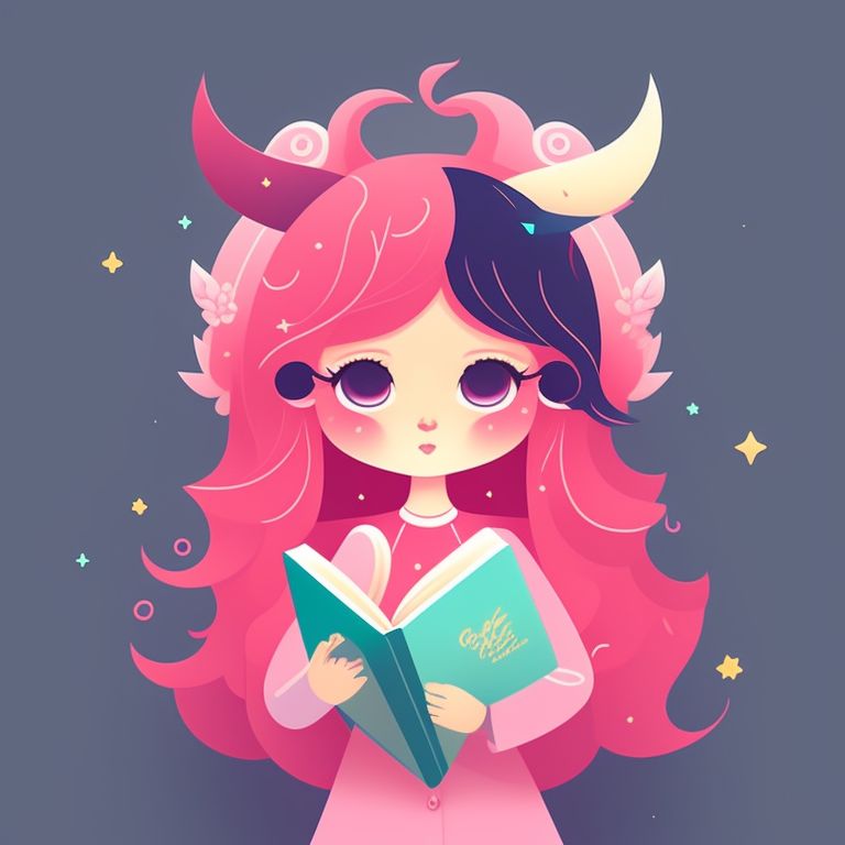 seriousrook378 Half devil and half angel girl holding a book