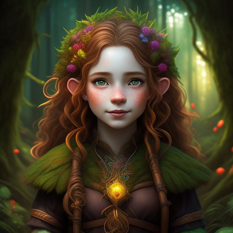 Perfect-oryx772: Kender Halfling Druid Adult Female With Freckles And ...