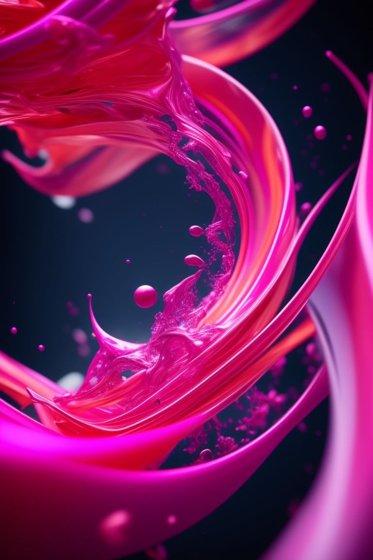
brilliant pink typhoon, 4d abstract fluid artwork rendered in unreal engine 5, 4k, super highly detailed ribbons of color floating and contorting, amazing composition, non newtonian fluid dynamics, dynamic shape of subject, 8k render, Octane render, explosive colors, Sharp details, 3D