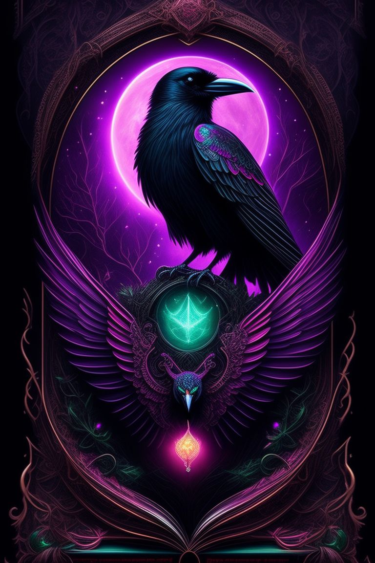 Evil Raven Bird With Red Eyes