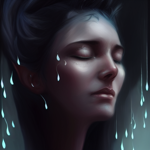 Sad Woman Crying Painting